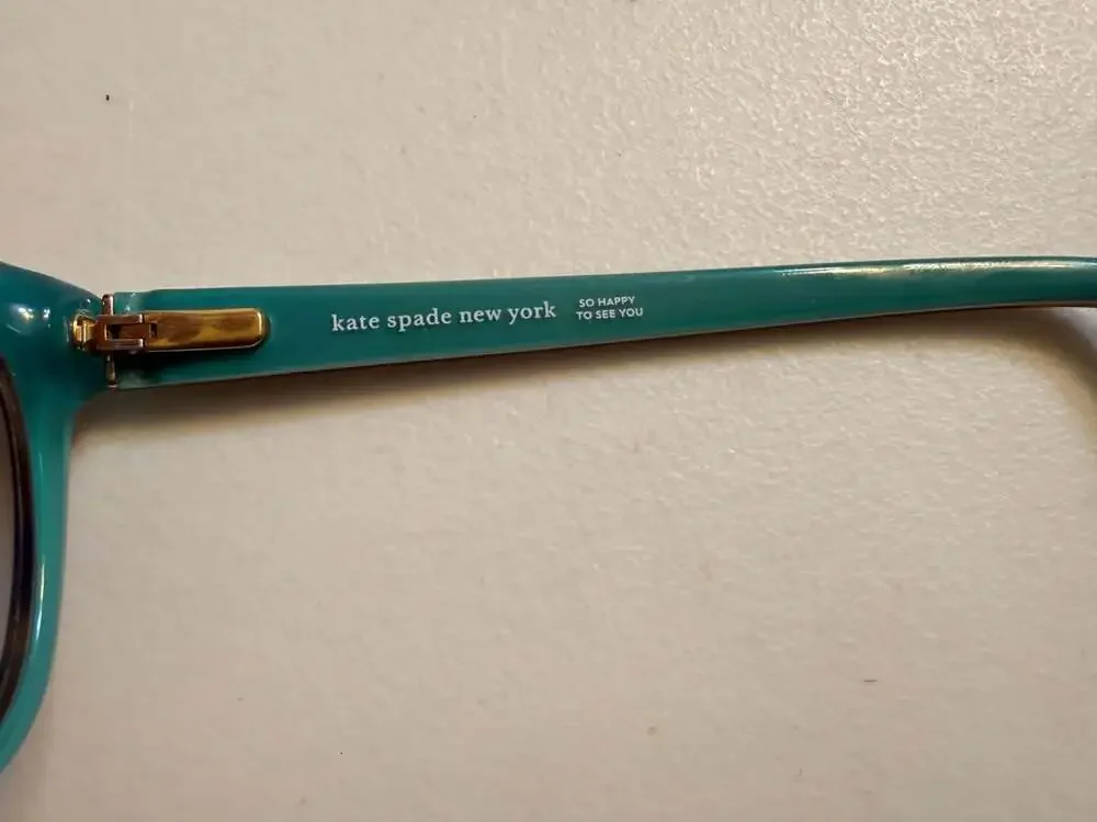 Kate Spade Jacalyn Tortoise and Teal Rectangle ‎ Prescription Glasses with Case